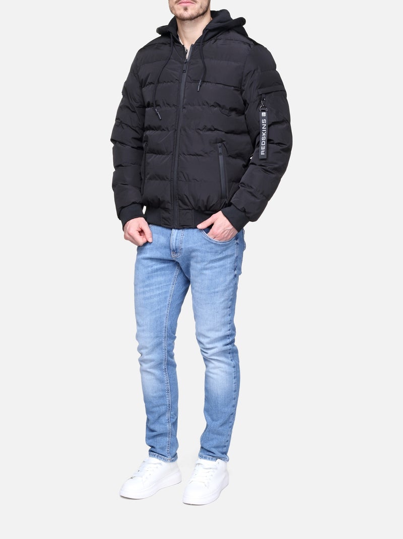 Doudoune Redskins à capuche Noir - Kiabi