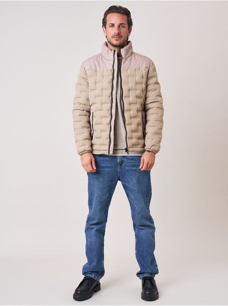 Doudoune regular homme effet matelassé graphique 'deeluxe' Beige foncé - Kiabi