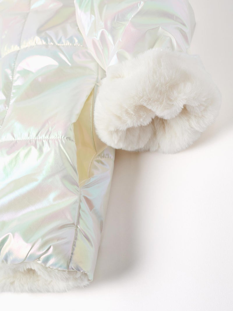 Doudoune réversible à capuche iridescent Blanc - Kiabi