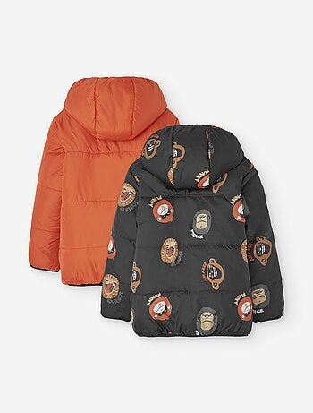 Doudoune réversible avec capuche et motif