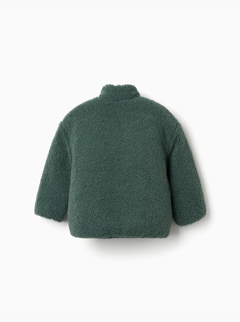 Doudoune réversible avec sherpa Vert foncé - Kiabi