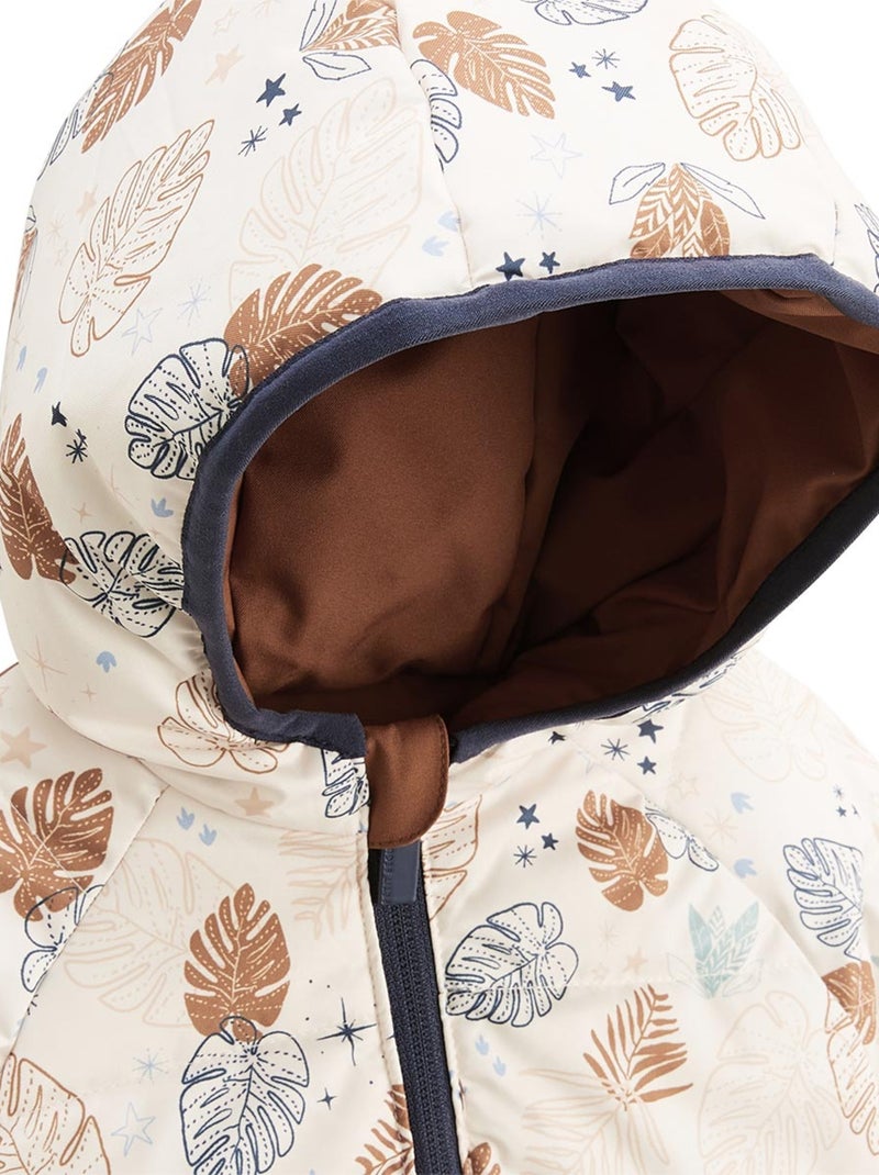 Doudoune réversible enfant imperméable avec capuche Constellation Camel - Kiabi