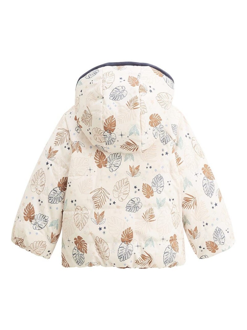 Doudoune réversible enfant imperméable avec capuche Constellation Camel - Kiabi