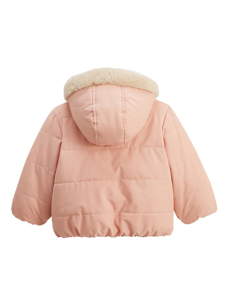 Doudoune réversible enfant imperméable avec capuche Manouk Rose - Kiabi