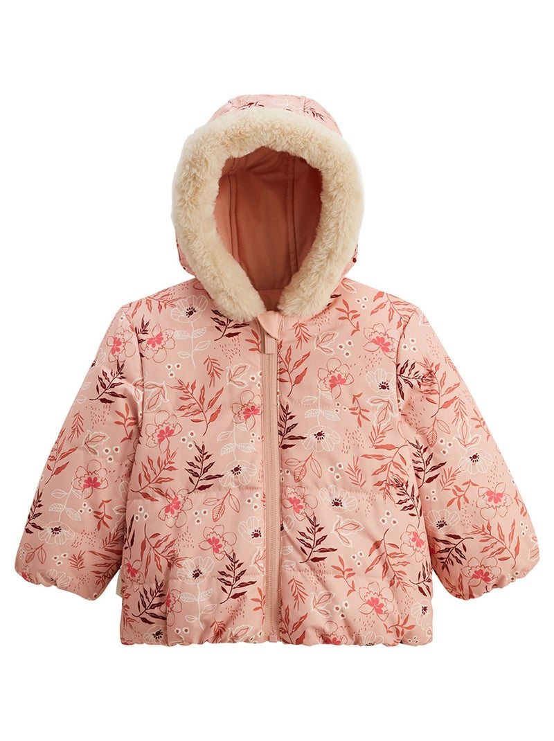 Doudoune réversible enfant imperméable avec capuche Manouk Rose - Kiabi