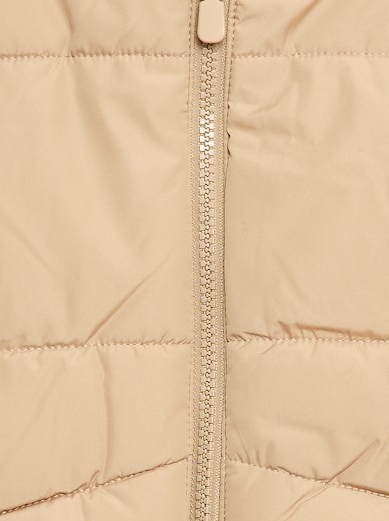 Doudoune sans manches à capuche Beige - Kiabi