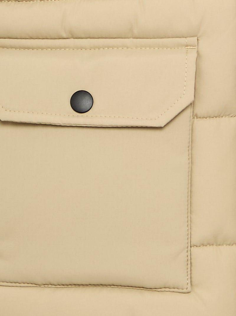 Doudoune sans manches à capuche Beige - Kiabi