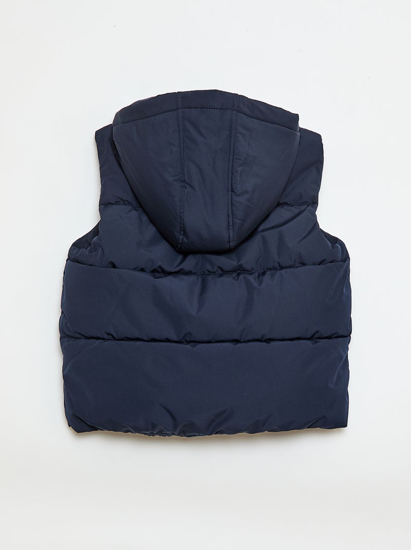 Doudoune sans manches à capuche Bleu - Kiabi