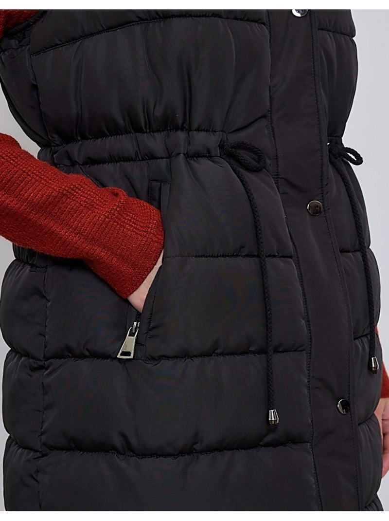 Doudoune sans manches à capuche Kebello Noir Noir - Kiabi