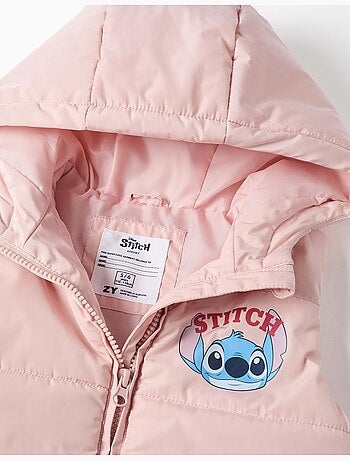 Doudoune sans manches avec capuche et imprimés stitch