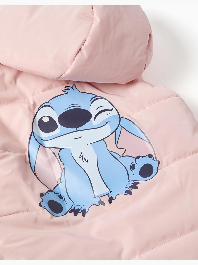 Doudoune sans manches avec capuche et imprimés stitch Rose clair - Kiabi