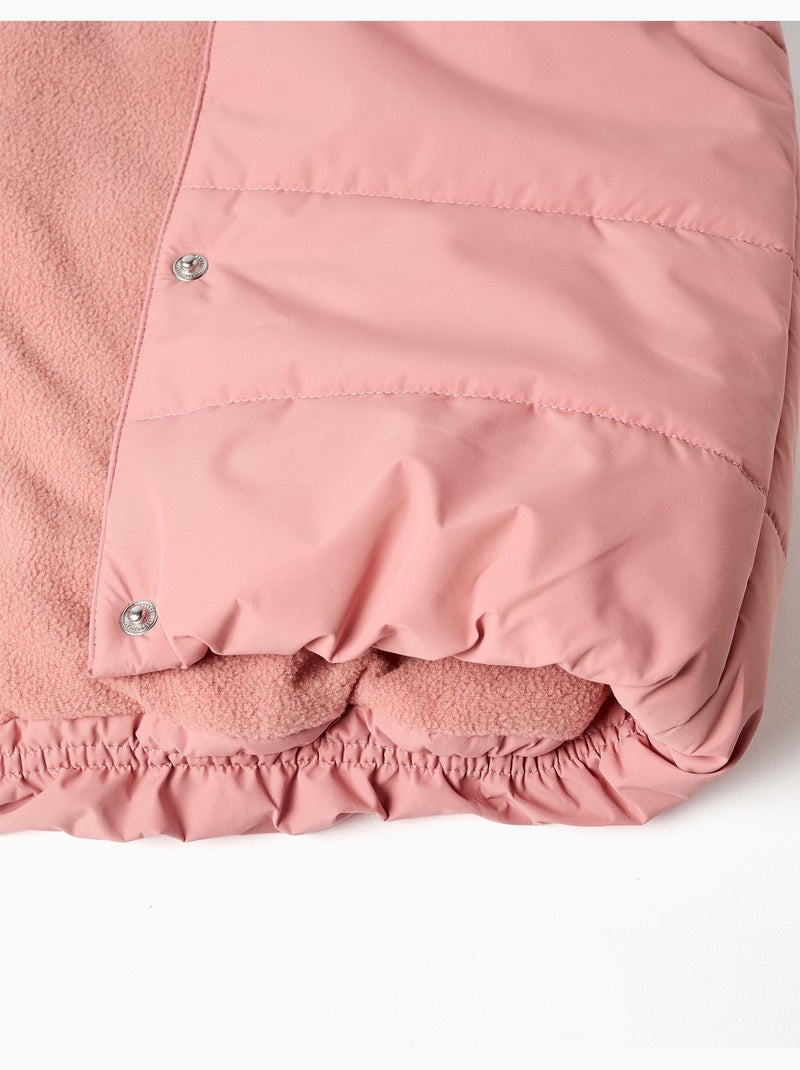 Doudoune sans manches avec doublure en polaire et volants Rose - Kiabi