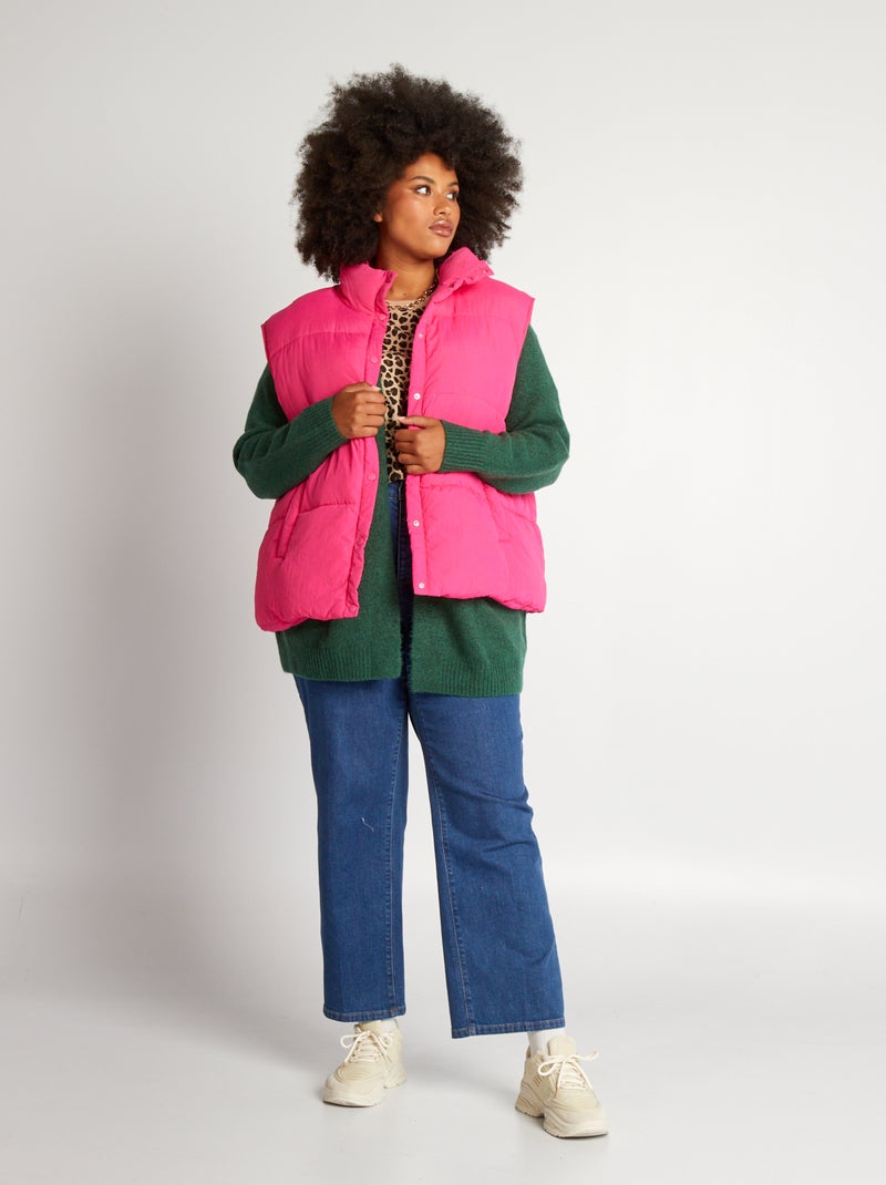 Doudoune sans manches avec doublure Rose - Kiabi