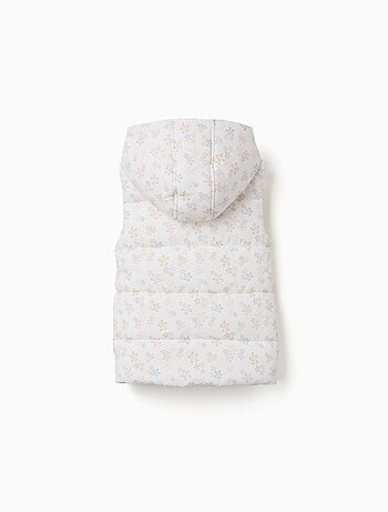 Doudoune sans manches avec motif floral