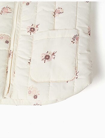 Doudoune sans manches avec motif floral et poches