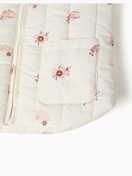 Doudoune sans manches avec motif floral et poches - Kiabi