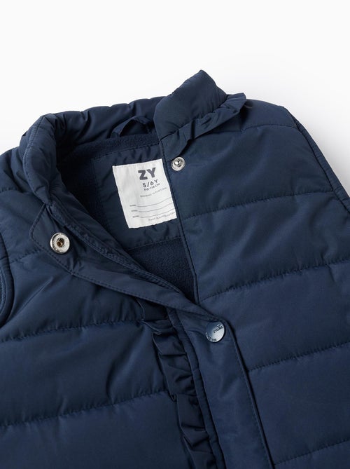 Doudoune sans Manches avec Volants et Doublure Polaire - Kiabi