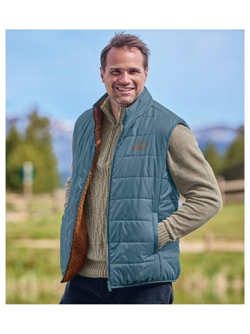 Doudoune Sans Manches Bi-Matière Réversible   - ATLAS FOR MEN - Kiabi