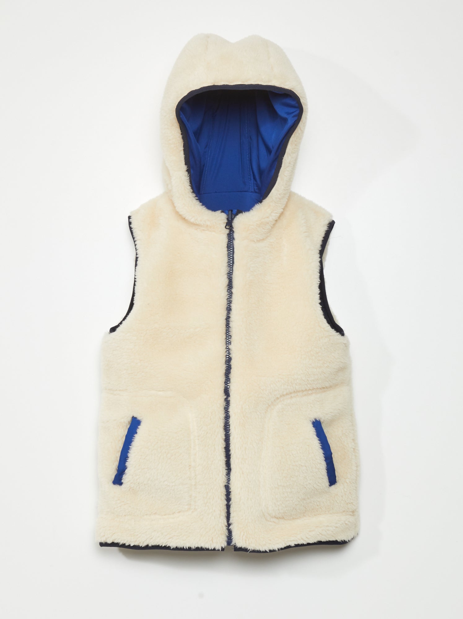 Jack & Jones Originals - Veste imitation peau de mouton duveteuse à fermeture éclair - Bleu