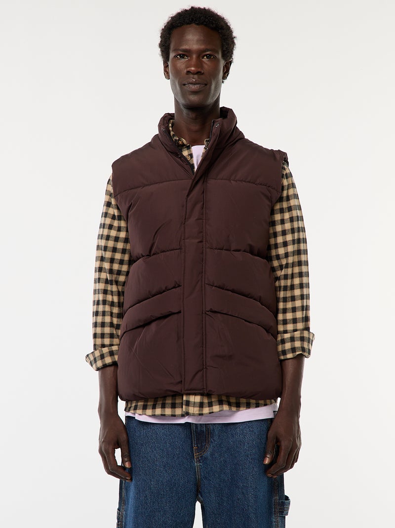 Doudoune sans manches chaude Marron - Kiabi