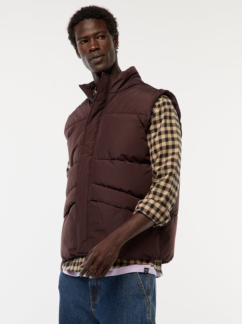 Doudoune sans manches chaude Marron - Kiabi