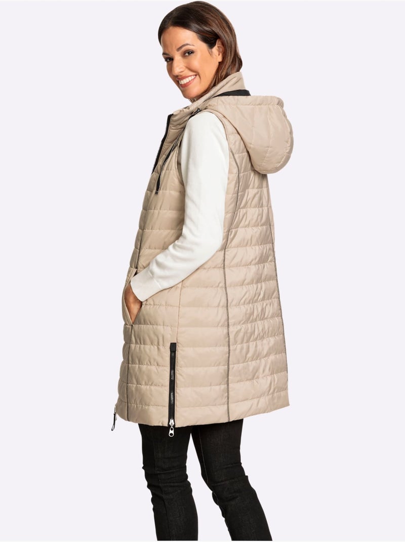 Doudoune sans manches coupe longue moderne - taille standard - witt Beige - Kiabi