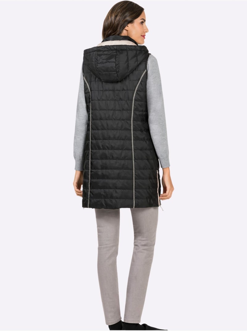 Doudoune sans manches coupe longue moderne - taille standard - witt Noir - Kiabi