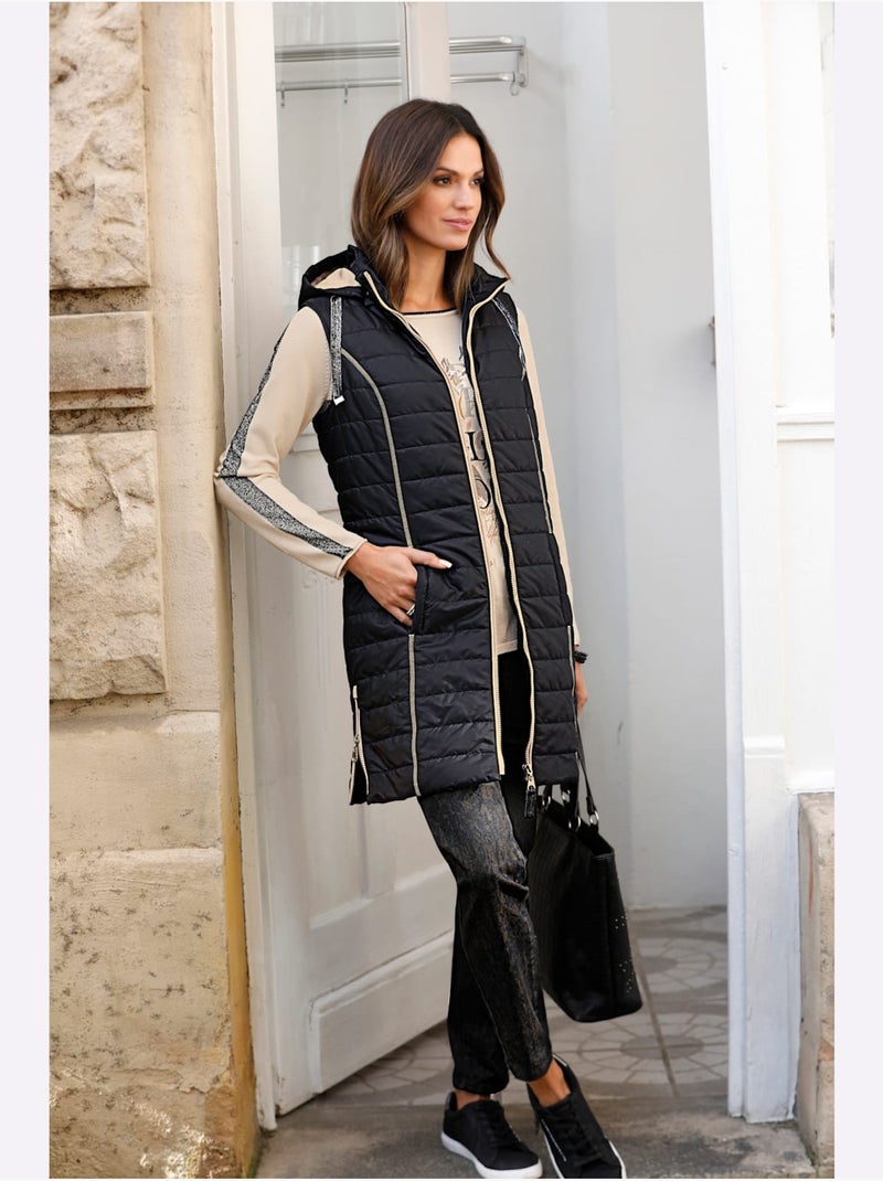 Doudoune sans manches coupe longue moderne - taille standard - witt Noir - Kiabi