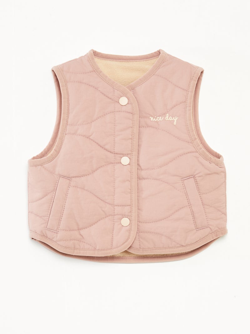 Doudoune sans manches doublée Rose - Kiabi