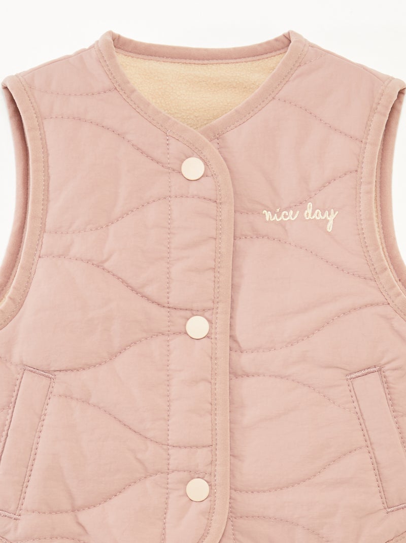 Doudoune sans manches doublée Rose - Kiabi