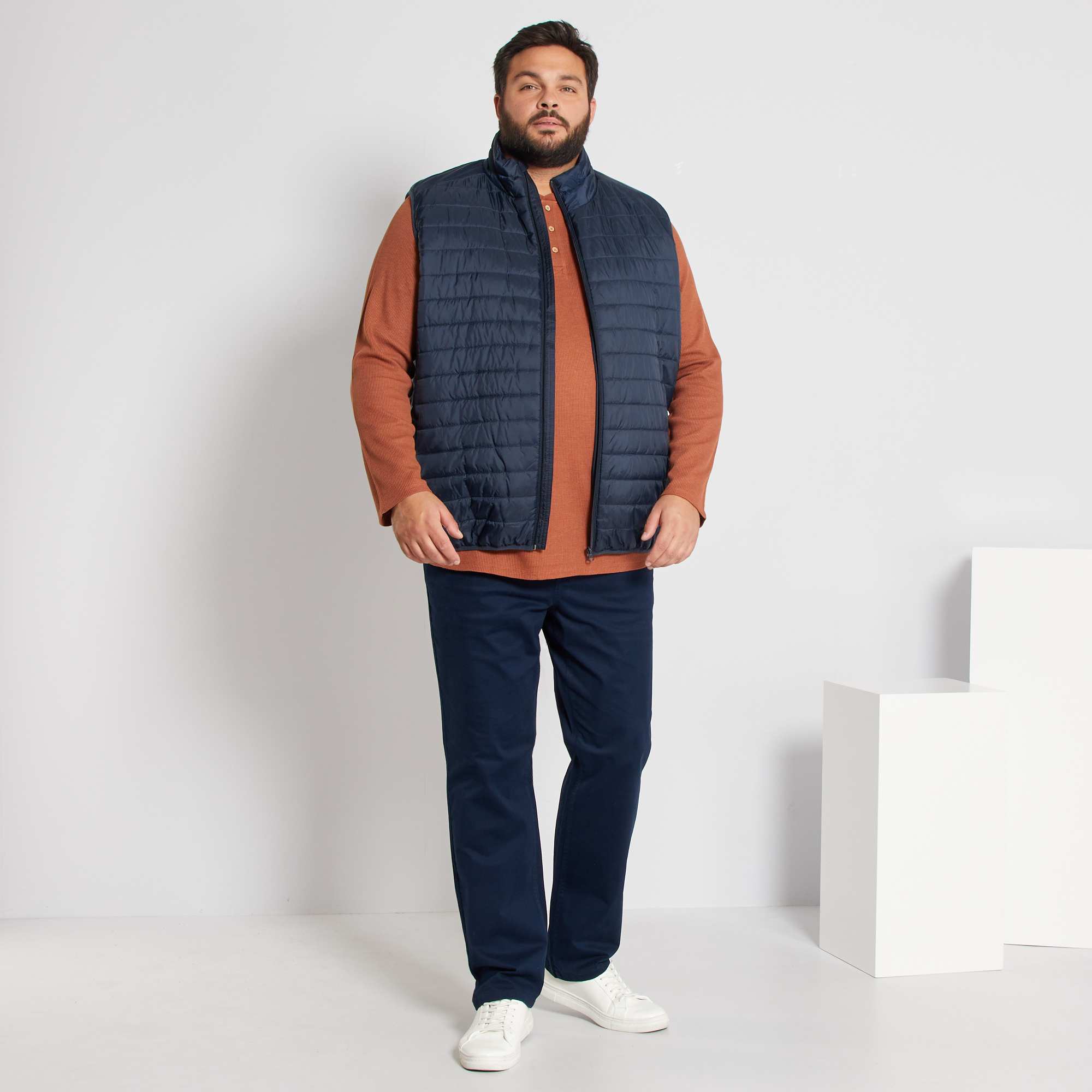 Doudoune sans manches écoconçue Grande taille homme bleu marine