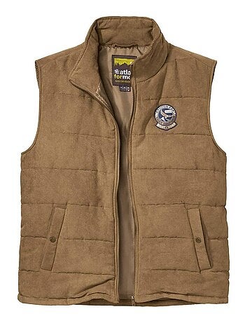 Doudoune Sans Manches en Suédine Matelassée - ATLAS FOR MEN