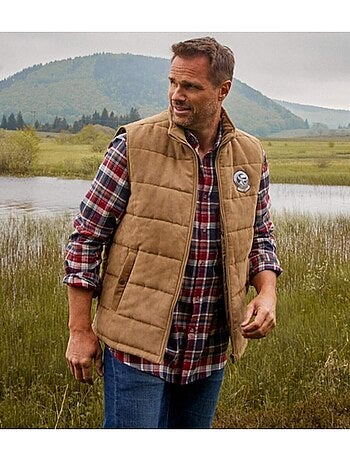 Doudoune Sans Manches en Suédine Matelassée - ATLAS FOR MEN