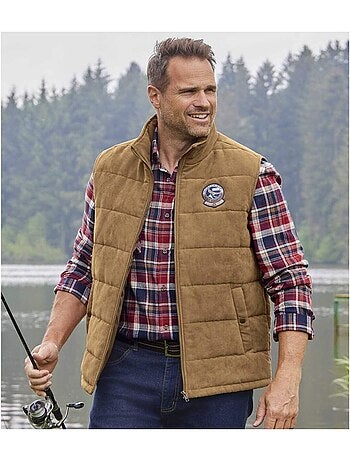 Doudoune Sans Manches en Suédine Matelassée - ATLAS FOR MEN