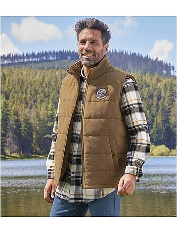 Doudoune Sans Manches en Suédine Matelassée - ATLAS FOR MEN