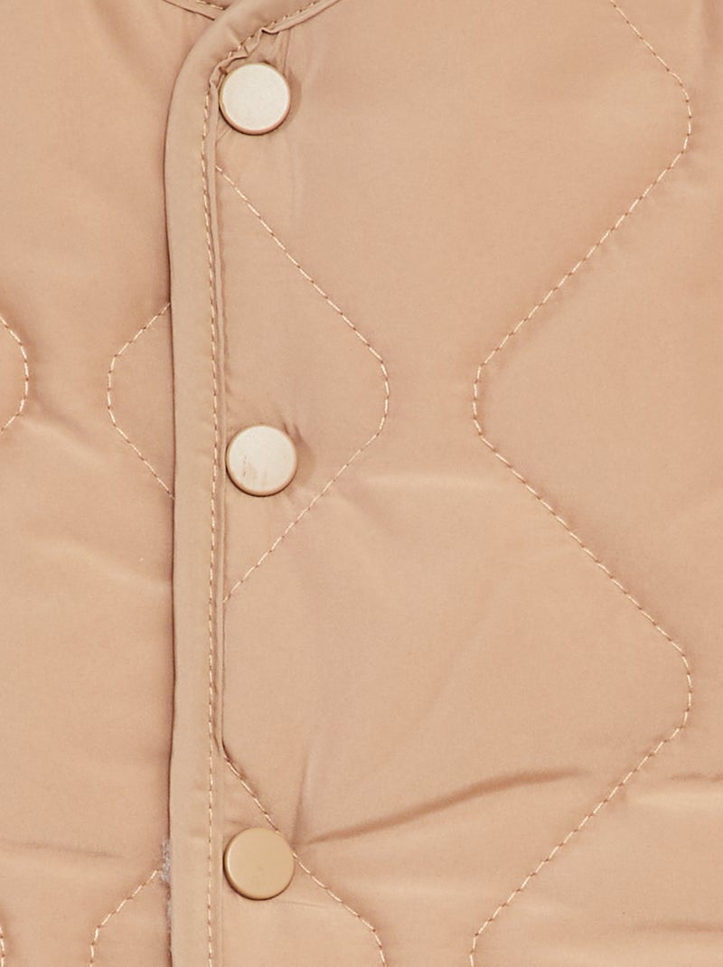 Doudoune sans manches fourrées Beige - Kiabi