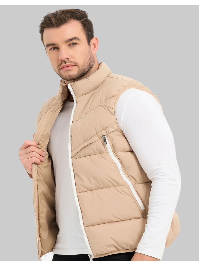doudoune sans manches Kebello Beige - Kiabi