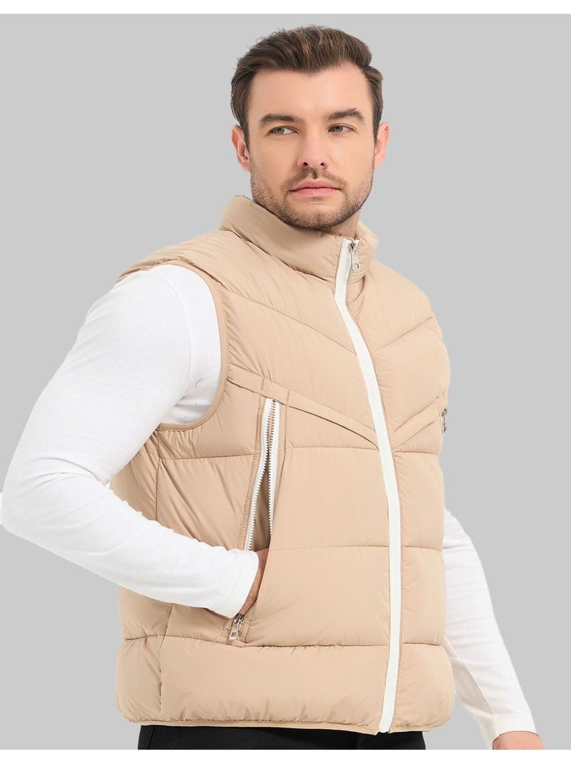 doudoune sans manches Kebello Beige - Kiabi