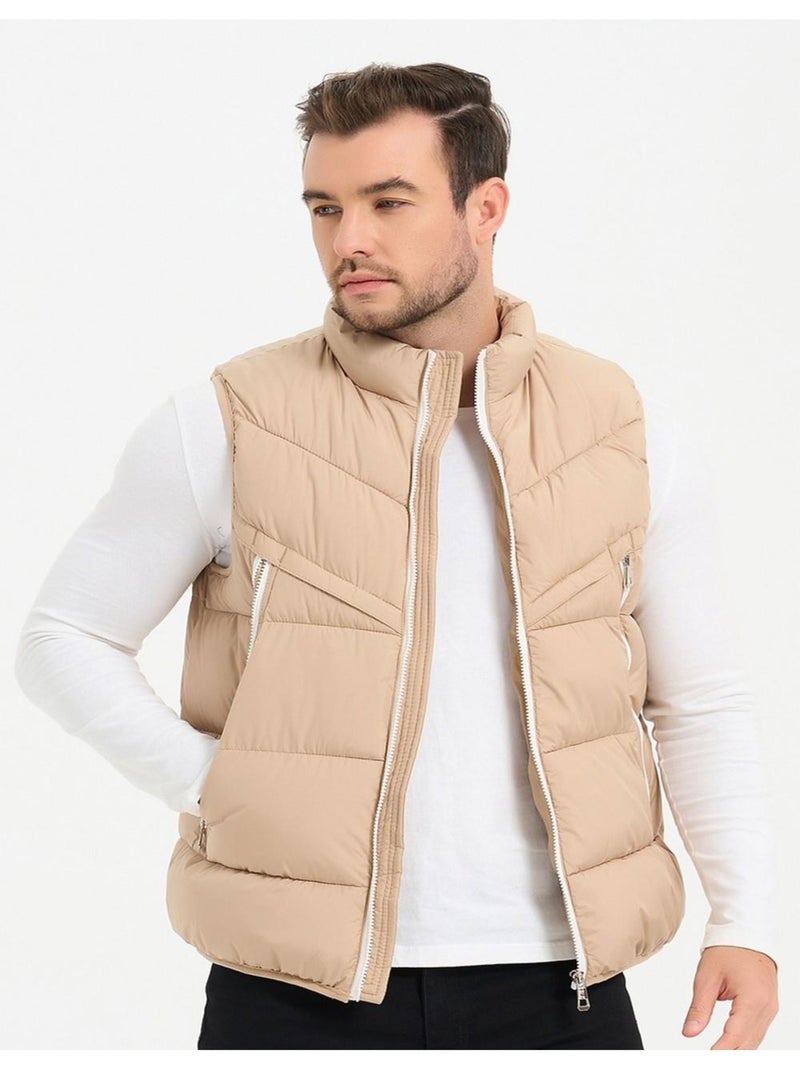 doudoune sans manches Kebello Beige - Kiabi