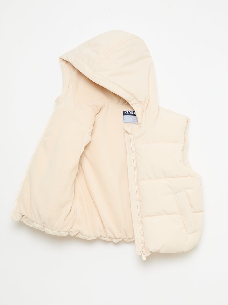 Doudoune sans manches matelassée Beige - Kiabi