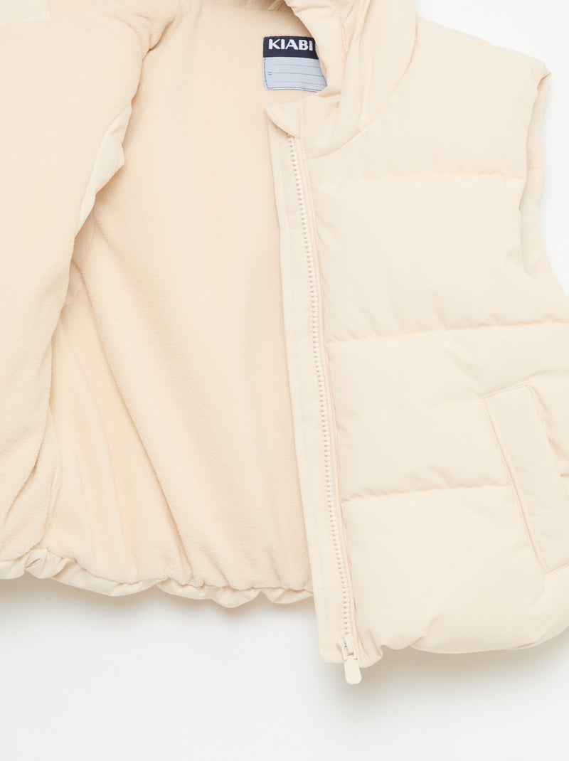 Doudoune sans manches matelassée Beige - Kiabi