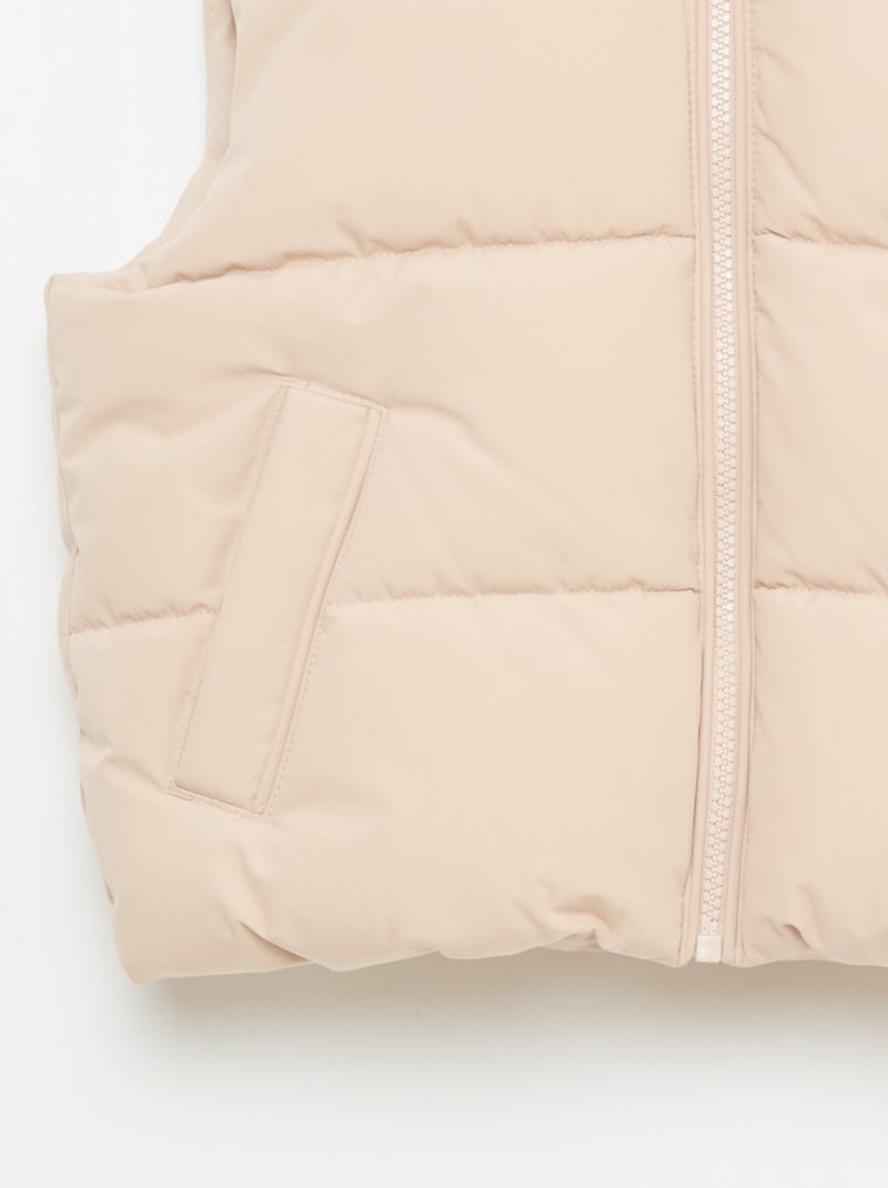 Doudoune sans manches matelassée Beige - Kiabi