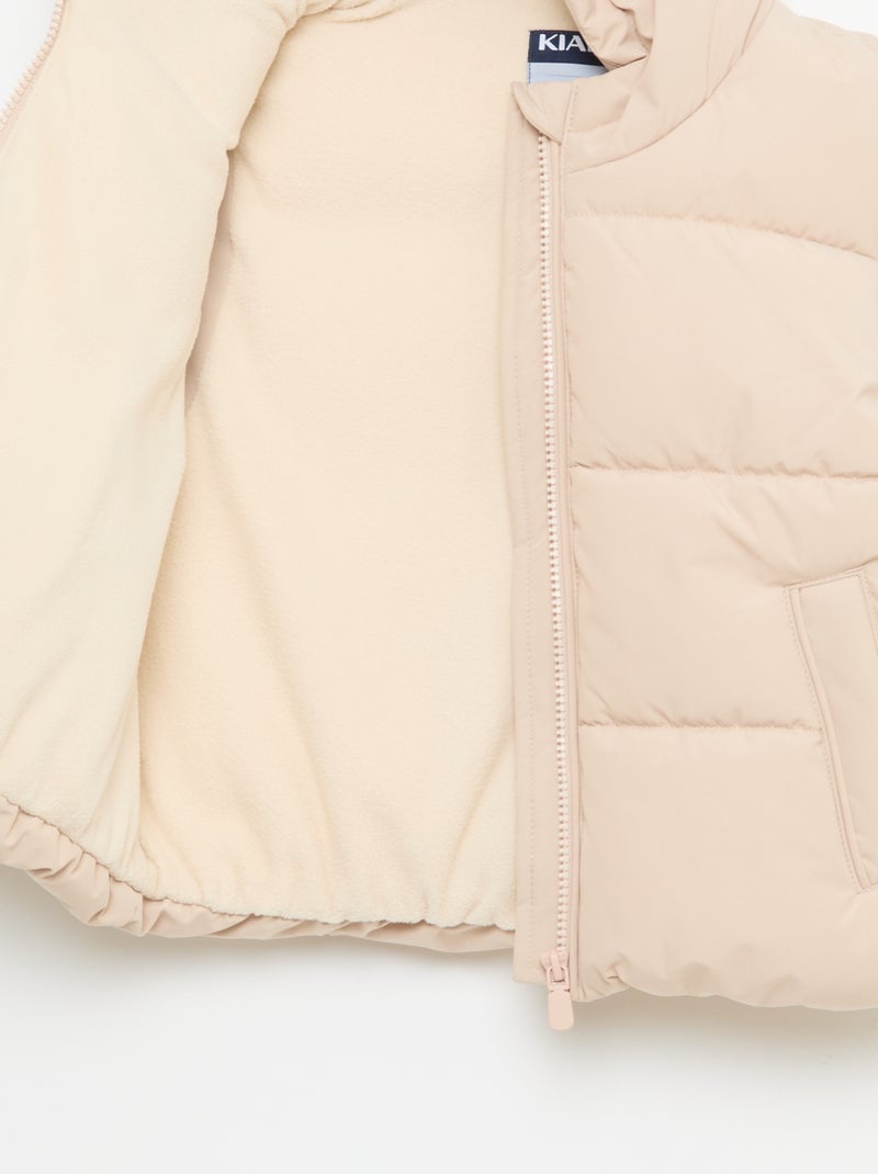 Doudoune sans manches matelassée Beige - Kiabi