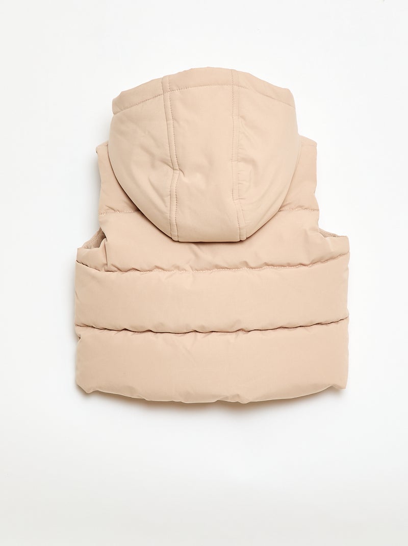 Doudoune sans manches matelassée Beige - Kiabi