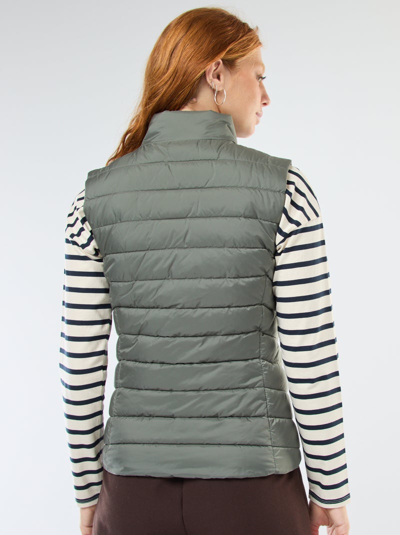 Doudoune sans manches matelassée déperlante Kaki - Kiabi