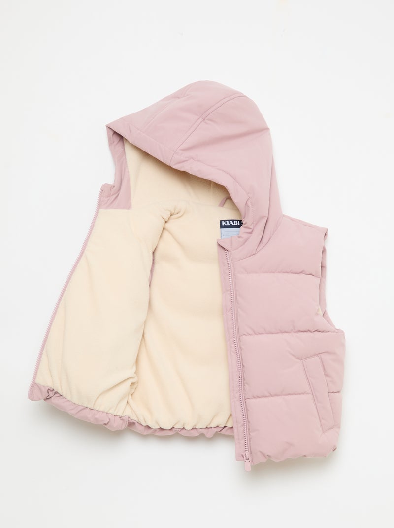 Doudoune sans manches matelassée Rose - Kiabi