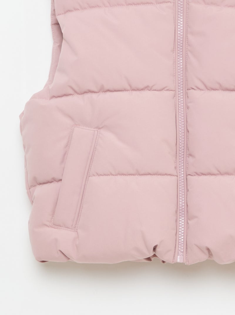 Doudoune sans manches matelassée Rose - Kiabi
