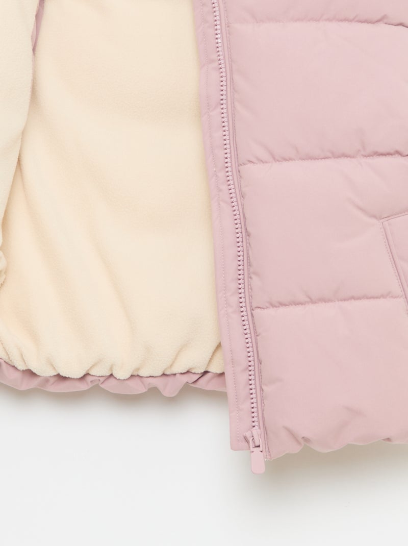Doudoune sans manches matelassée Rose - Kiabi