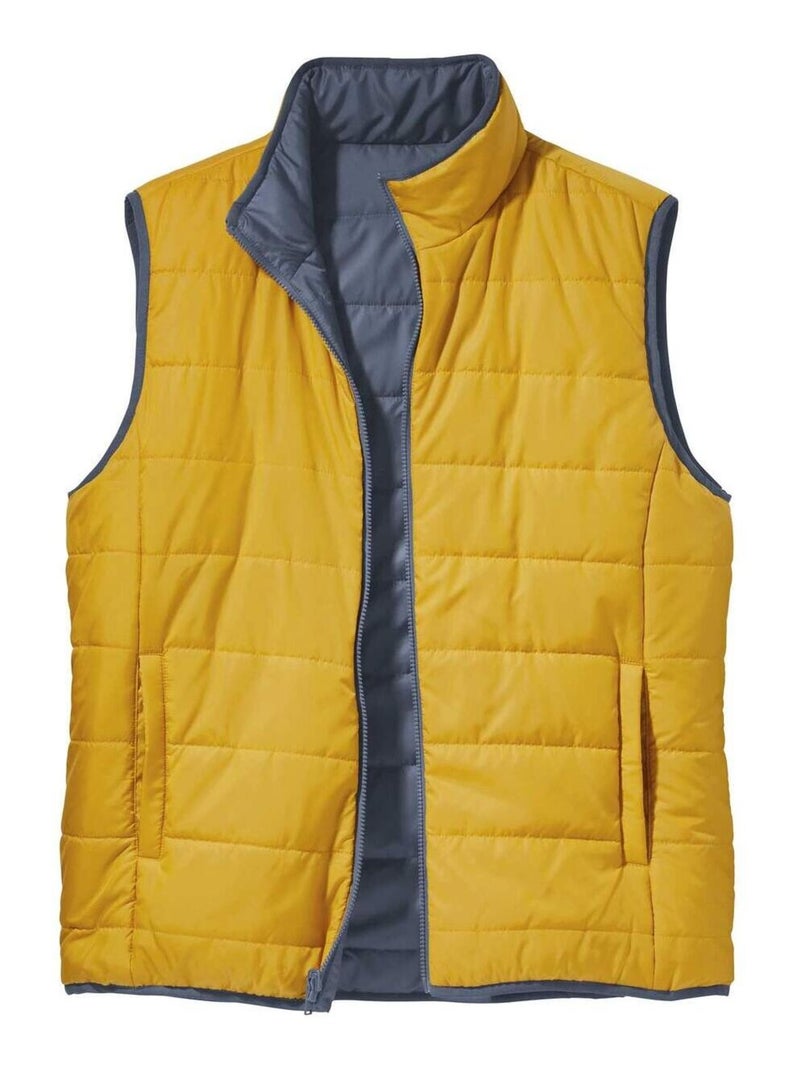 Doudoune Sans Manches Réversible   - ATLAS FOR MEN Bleu Jaune - Kiabi