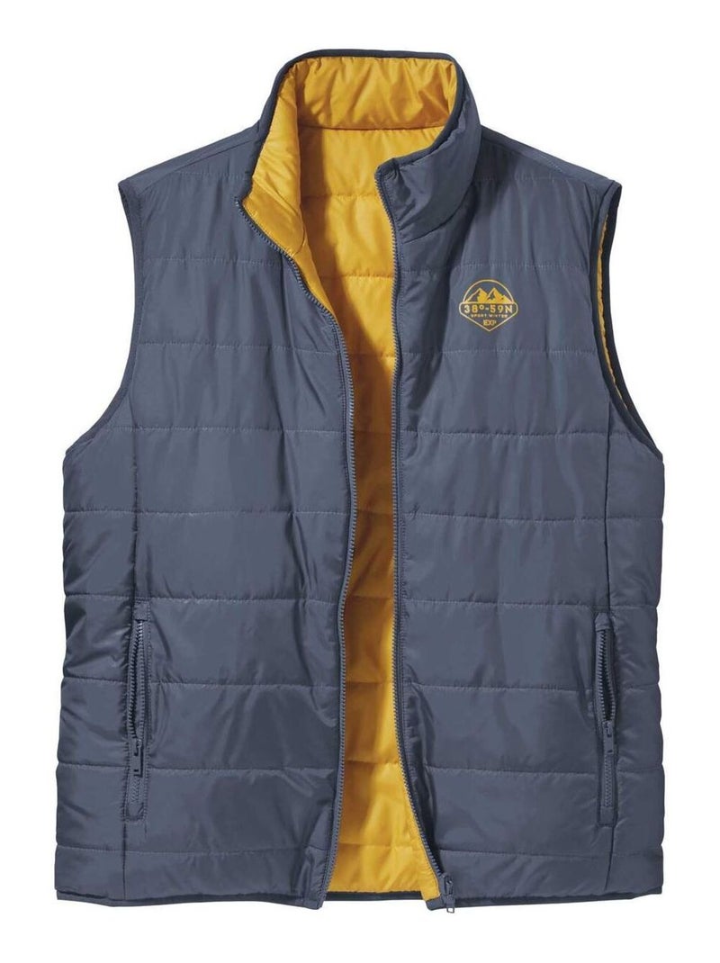 Doudoune Sans Manches Réversible   - ATLAS FOR MEN Bleu Jaune - Kiabi